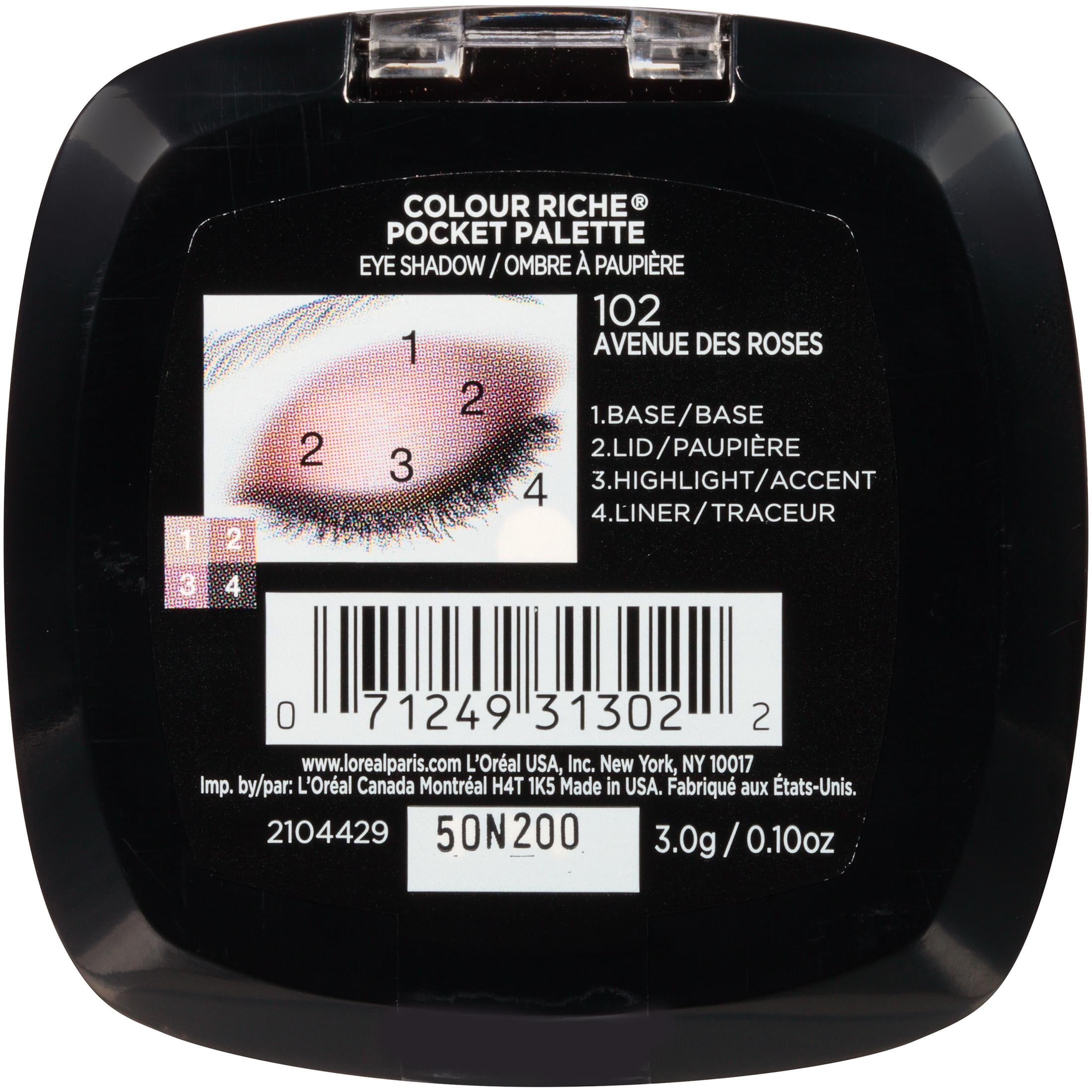 L'Oreal Paris Colour Riche Pocket Palette Eye Shadow, Avenue Des Roses