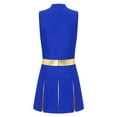 thumbnail image 4 of inhzoy Women's Cheerleading Uniforms Metallic Cheer Leader Pleated Leotard Dress Royal Blue S, 4 of 7