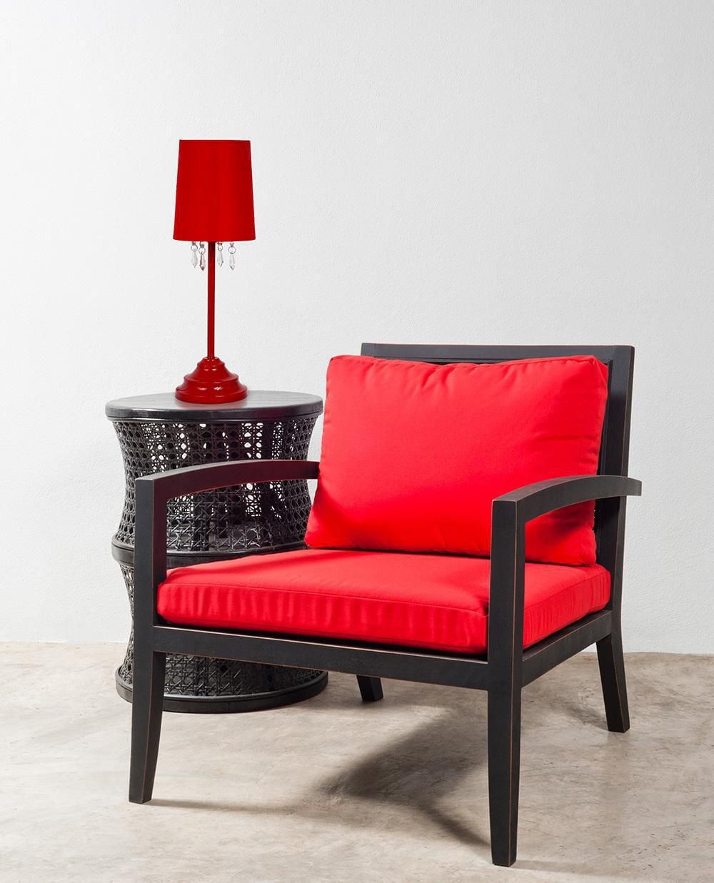 Simple Designs Table Lamp with Fabric Shade and Hanging Acrylic Beads