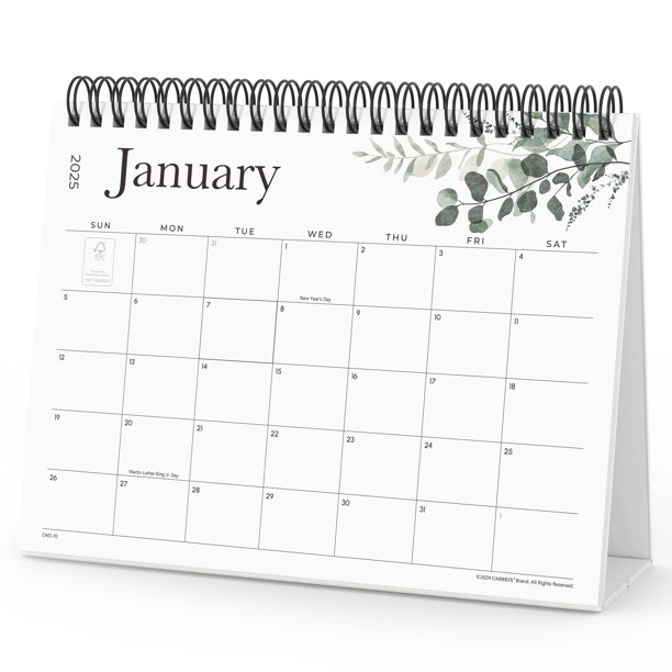 Calendario de escritorio Cabbrix 2025-2026 de 18 meses con pegatinas