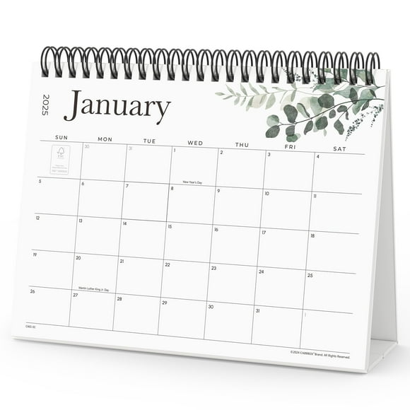 Calendario de escritorio Cabbrix 2025-2026 de 18 meses con pegatinas