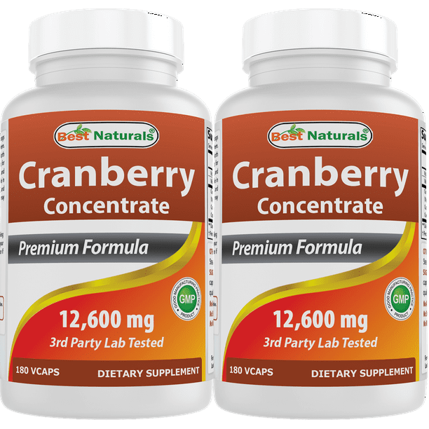 2 Pack Best Naturals Cranberry Concentrate 12600 mg 180 Vegetarian