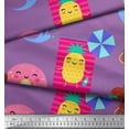 thumbnail image 3 of Soimoi Purple Moss Georgette Fabric Beech & Fun Party Printed Fabric 1 Yard 42 Inch Wide, 3 of 5