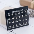 thumbnail image 2 of HLONK 12Pairs/Set Unisex Rhinestone Inlaid Magnetic Stud Earrings Non Piercing Jewelry, 2 of 5