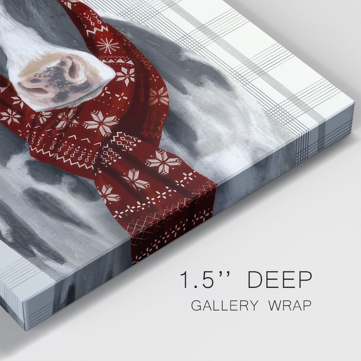 Yuletide Cow I- Gallery Wrapped Canvas