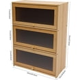 thumbnail image 2 of Bamboo Storage Cabinet Kitchen Pantry Sideboard with Acrylic Door Corner Bread Box Countertop Cabinet for Spice Seasoning Bottles Dish Bowl Food Storage (Beige, 3 Tier), 2 of 9