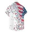 thumbnail image 6 of Jinhomg Mens Stars And Stripes Shirt Big And Tall Short Sleeve Button Down Shirts Casual Comfy American Flag Print Beach Tops Summer Vacation Outfit White M, 6 of 7