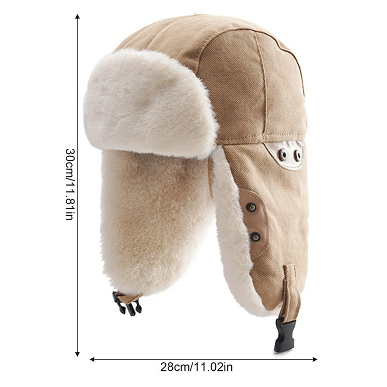 Trapper Hat Bomber Hat Fleece Brim Ushanka Hat Women Trapper Hat for Women  Winter Hat with Ear Flaps Cotton Material