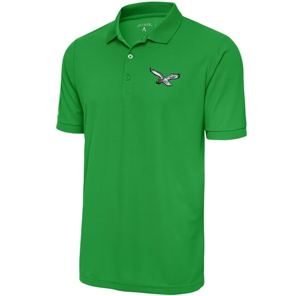 Men's Antigua Kelly Green Philadelphia Eagles Throwback Logo Tribute Polo
