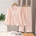 thumbnail image 5 of LIIPEE Solid Color Pajamas For Girls Long Sleeve Lightweight Blouse And Pants Pajama Set 2 Piece Kids Autumn Soft Cute Cloud Sleepwear,9-10 Years, 5 of 5