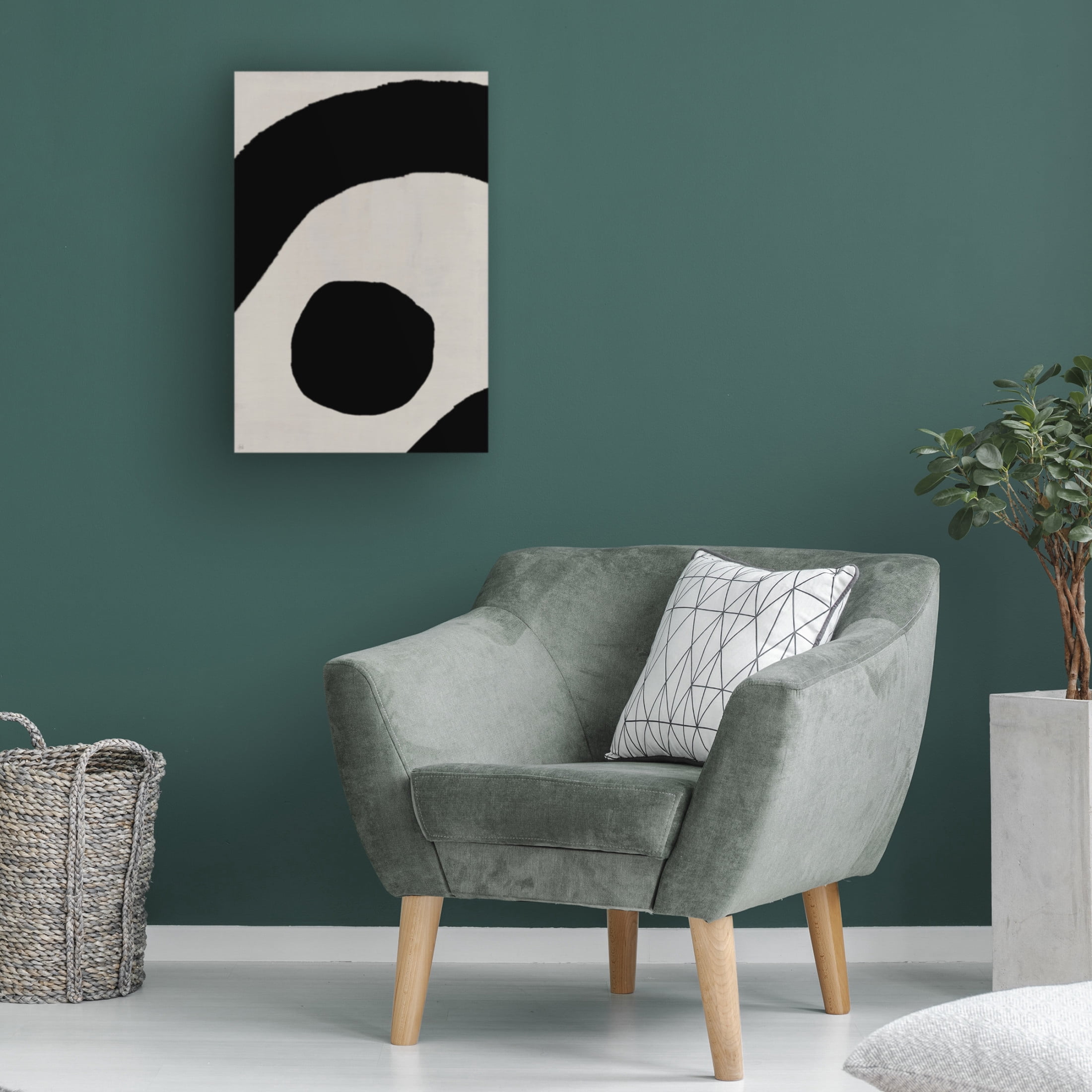 Canvas Wall Art - Line and Brush 'Circle and Arcs 2' Wall Art for Living Room, Bedroom, or Office Décor by Trademark Fine Art - 22 x 32 Inches