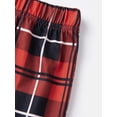 thumbnail image 4 of Christmas Family Pajamas Matching Set Letters Tree Print T-shirt with Plaid Pants Sleepwear Loungewear, 4 of 10