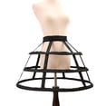 thumbnail image 6 of Women's Victorian Bustle Cage 3 Hoop Skirt Underskirt Crinoline Vintage Hollow Birdcage Lolita Hoop Petticoat for Party, 6 of 7