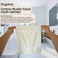 thumbnail image 3 of Eco Bath London Organic Cotton Face Flannels Towels - GOTS Certified 100% Organic Cotton Washcloths, Super Soft, Undyed and Unbleached, Hypoallergenic, 3 of 8