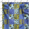 thumbnail image 2 of Soimoi Pure Silk Blue Fabric By the Yard - 42 Inch Wide - African Tribal Material - Artistic and Modern Patterns for Various Uses Printed Fabric, 2 of 6