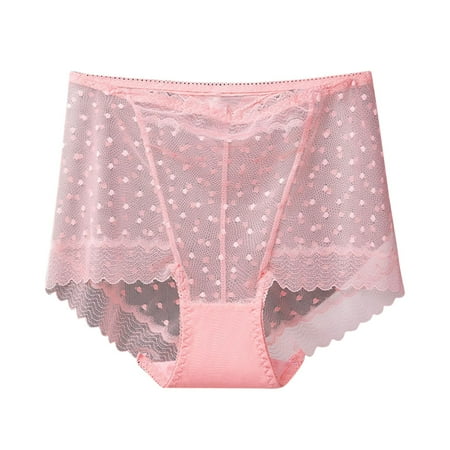Sdeycui Women High Waist Cheeky Panties Sexy Lace Underwear Plus Size Full Coverge Panty Breathable Mesh Briefs