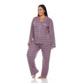 thumbnail image 3 of White Mark Women's Plus Size Heart Print Long Sleeve Pajama Set, 3 of 5
