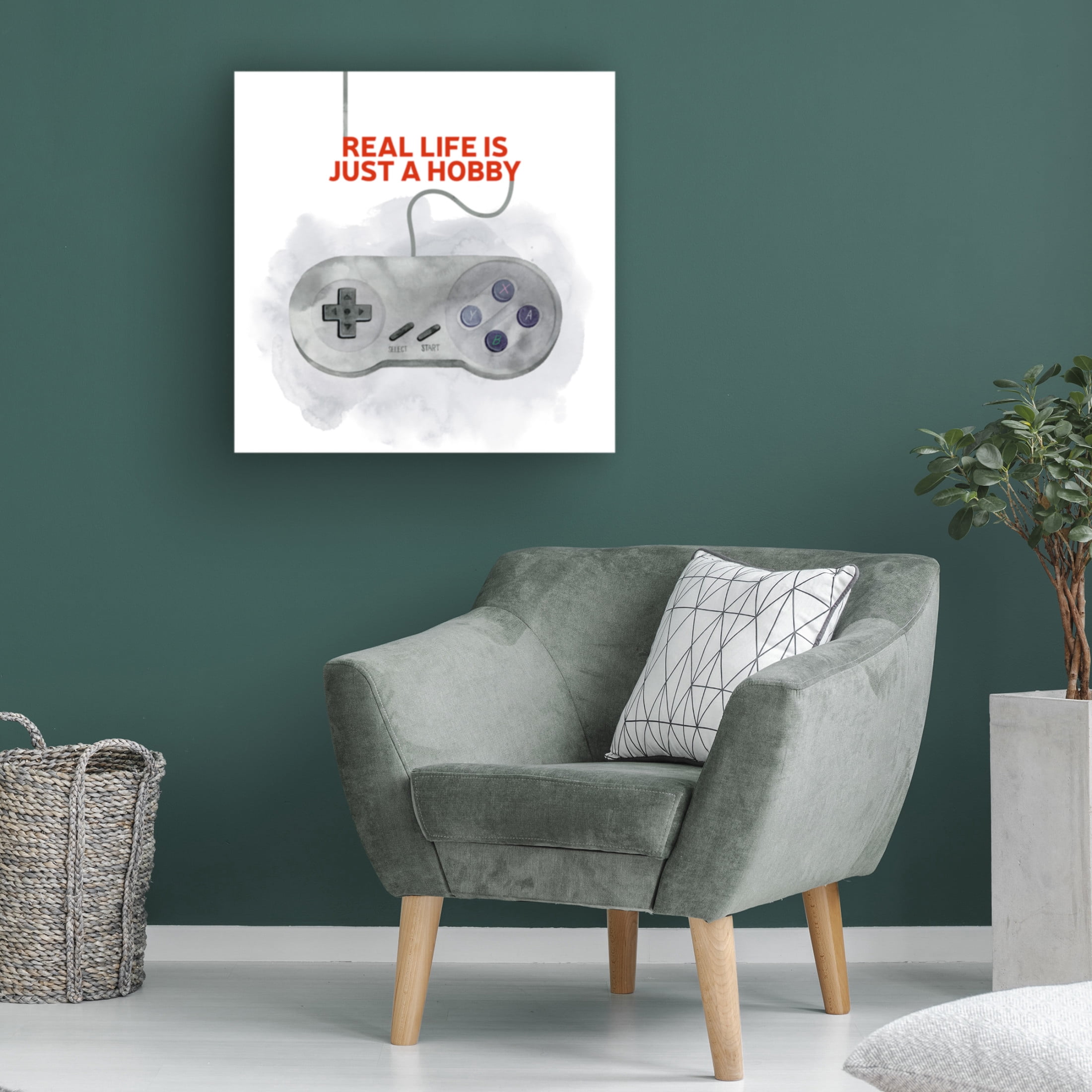 Canvas Wall Art - Grace Popp 'Game On I' Wall Art for Living Room, Bedroom, or Office Décor by Trademark Fine Art - 35 x 35 Inches