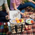 thumbnail image 5 of FORMRS Insulated Cooler Bag 24 Cans Capacity Soft Leakproof Lunch Box with Side Pockets, Beige Geometric, 5 of 7