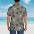 thumbnail image 6 of Xecao Rooster print Hawaiian shirt - a stylish short-sleeve button-down for men, perfect for casual beach and tropical outings., 6 of 9