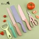 thumbnail image 2 of Juego de Cuchillos de Cocina de 6 Piezas, Juego de Cuchillos de Acero Inoxidable con Coloridas Cuchillas Antiadherentes con Cuchillo de Chef, Cuchillo de Pan, Tijera y Pelador, 2 of 7