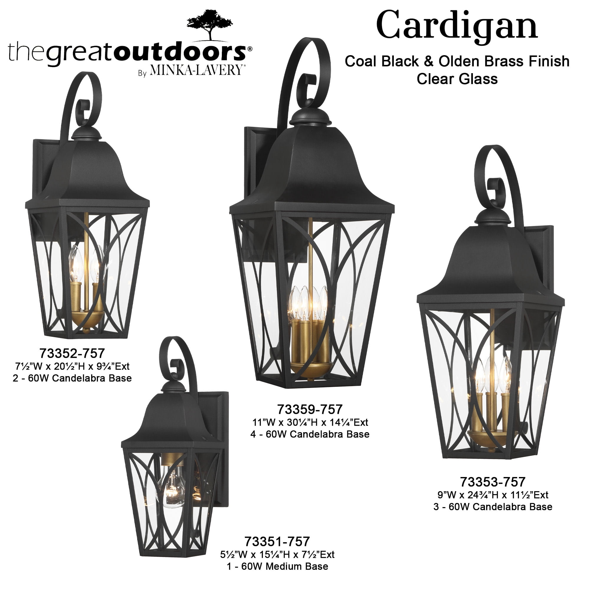 Minka Lavery - Cardigan - 4 Light Outdoor Post Mount-28.25 Inches Tall and 11