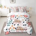 thumbnail image 3 of Homewish Kawaii Sloth 7-Piece Twin Bedding Sets,Rustic Flower Bedding Comforter Set,Red Loves Pattern Sheet Sets For Girls Boys,Breathable Home Decor Reversible, 3 of 9