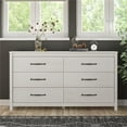 thumbnail image 2 of Augusta 6-Drawer Wide Dresser with Easy SwitchLock(tm) Assembly, Ivory Oak, 2 of 9