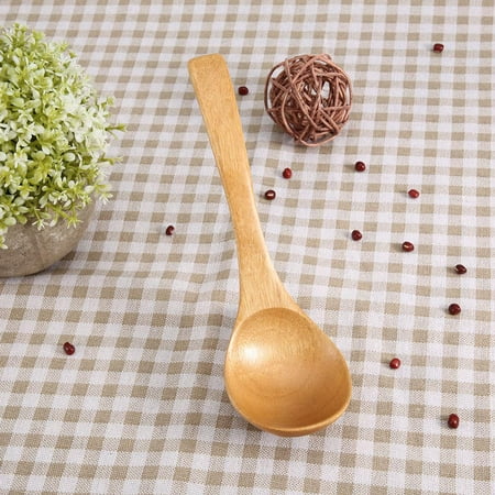 

Tebru Kitchen Utensil Natural Wooden Ladle Long Handle Spoon Kitchen Cooking Tool Utensils Wood Ladle
