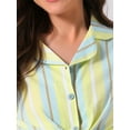 thumbnail image 5 of DARING DIVA Cotton Pajamas Button Down Pants Loungewear Set L Yellow Stripe, 5 of 7
