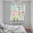 thumbnail image 4 of Turquoise Easter Kitchen Curtains Window Panels, Spring Easter Bunny Eggs Floral Wooden Insulated Window Treatment Curtain, Grommet Curtains for Bedroom/Living Room/Bathroom, 2 Piece 27.5"Wx39"L, 4 of 8