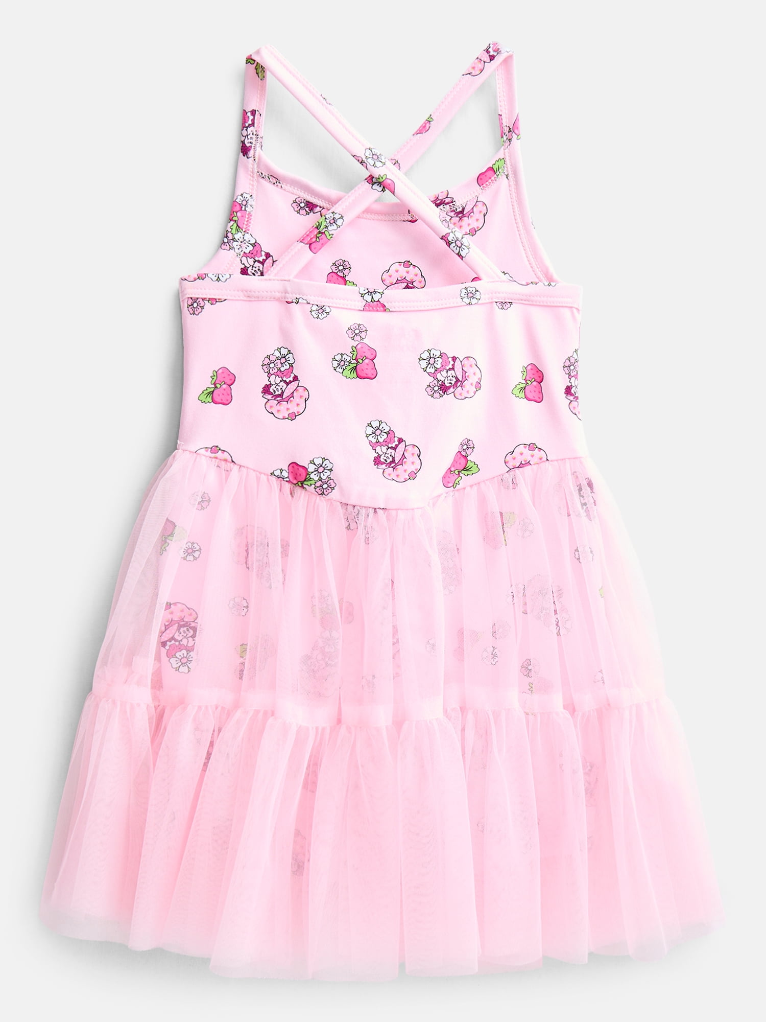 Strawberry Shortcake Toddler Girls' Sleeveless Romper with Tulle Skirt, Sizes 12M-5T