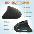 thumbnail image 6 of Delton G12 Ergonomic Wireless Wrist Rest Keyboard and Vertical Mouse with USB Dongle for Computer, Laptop - Black, 6 of 9