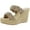 Beige, variant on Womens Beige 1-1/2" Platform Braided Olivia Open Toe Wedge Slip On Sandals Shoes 6 M