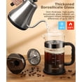 thumbnail image 3 of Cafetera de prensa francesa, prensa de café clásica de 34 oz, cafetera de vidrio de borosilicato resistente al calor con filtros de desmontaje de 4 niveles, cafetera portátil de preparación fría para, 3 of 5
