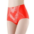 thumbnail image 1 of AWZXDE Culottes Taille Haute en Soie Glacée pour Femmes, Culottes Imprimées Sans Couture, Sans Ourlet, Rouge, 1 of 8