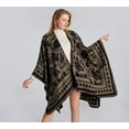thumbnail image 2 of CoCopeaunt Women Thickened Shawl Wraps Ladies Winter Cardigan Cape Blanket Tourism Camping Poncho Scarf, 2 of 5