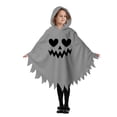 thumbnail image 2 of KHONTS Ghost Face Poncho for Toddler Kids Hooded Cloak Halloween Performance Clothes Spooky Capes 02-Grey M, 2 of 7