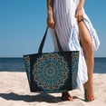 thumbnail image 3 of Wukai Mandala Print Zipper Bag,large Beach Tote Bag,Waterproof Sandproof Bag,Grocery and Picnic Tote Travel Bag, 3 of 5