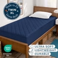 thumbnail image 3 of Bare Home Quilted Mattress Pad - Cooling Mattress Cover - Deep Pocket - Twin, Dark Blue, 3 of 10