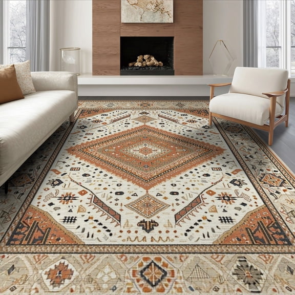 ODIKA 6'x9' Washable Area Rug Easy Care, Non-Shedding, Door Dirt Front Trapping Boho Entryway Entrance Entry Alfombras for Queen Size Bedroom Under Bed Master Suite