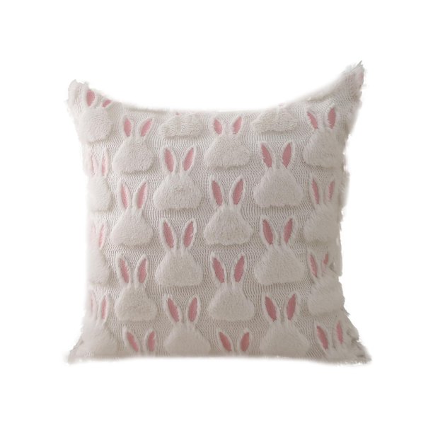 Funda de almohada con conejito de Pascua, cojín acolchado, cojín festivo para salón, cojín lumbar