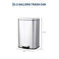 thumbnail image 3 of Kselythan 3.2 Gallon / 12L Bathroom Trash Can,Step Garbage Can with Soft-Close Lid, Stainless Steel Recycling Bin with Removable Inner Bucket,Fingerprint-Proof Step Rubbish Bin for Living Room,Office, 3 of 7