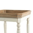 thumbnail image 3 of 25 Inch Square End Side Table, Fir Wood, Natural Brown, Antique White- Saltoro Sherpi, 3 of 5