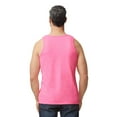 thumbnail image 4 of Gildan Heavy Cotton Tank Top for Men, Classic Fit Bound Neck Sleeveless Tank for Comfort, Safety Pink, 2XL, 4 of 5
