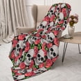 thumbnail image 3 of Sikiie Skull and Roses Cozy Flannel Fleece Throw Blanket: Lightweight & Thick for All Seasons - Perfect for Women, Men, & Kids"50"x40", 3 of 6