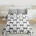 thumbnail image 2 of Homewish Cute Loves Pattern Bedding Comforter Set,Cartoon Ribbon Bowknot Twin Comforter Sets,White Black Bedding Set For Girl Kids,Ultra Soft Home Decor Reversible,2 Pieces, 2 of 8