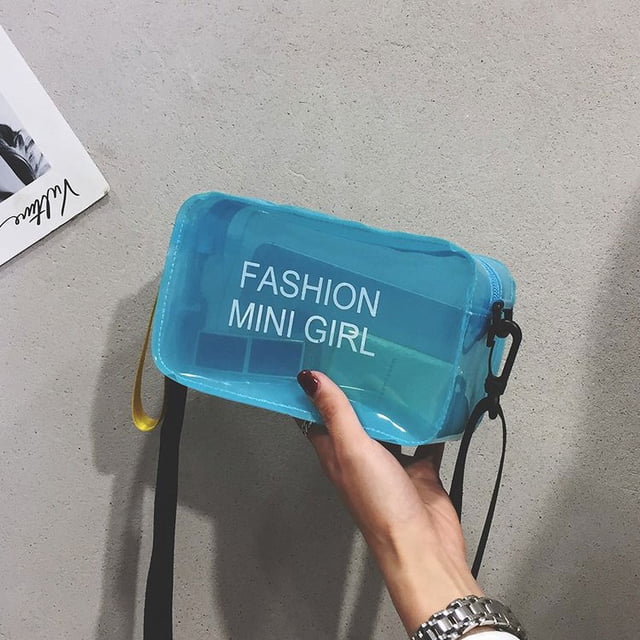 Bolso de verano tipo gelatina, pequeño, transparente, tipo sillín, portátil, bandolera con cadena, para mujer