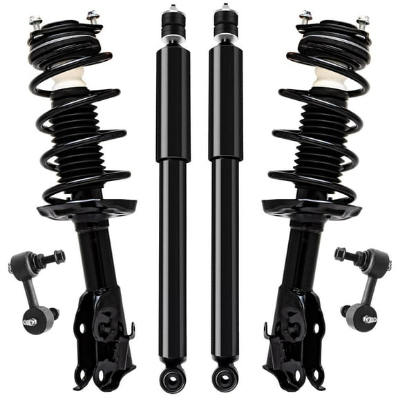 Detroit Axle - 1.8L 6pc Struts Shocks Kit for 2006-2011 Honda Civic, 2 Complete Front Struts with Coil Spring Assembly 2 Front Sway Bar End Links 2 Rear Shock Absorbers 2007 2008 2009 2010 Suspension