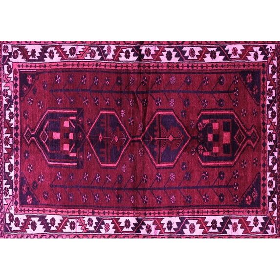 Ahgly Company Indoor Rectangle Persian Pink Traditional Area Rugs, 5' x 7'